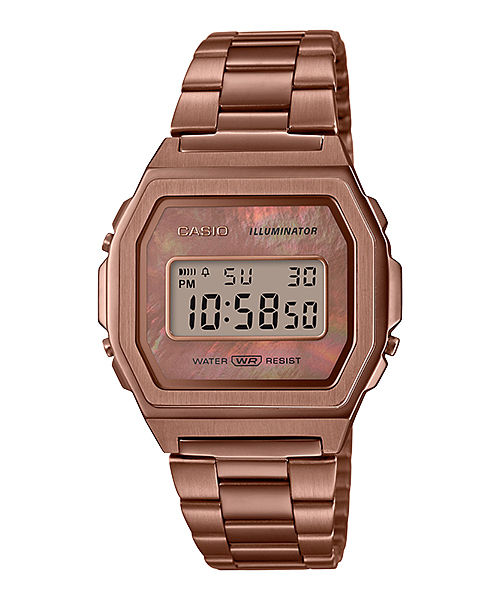 CASIO VINTAGE A1000RG-5EF ROSE GOLD DIGITAL DIAL ROSE GOLD STAINLESS STEEL BAND D197