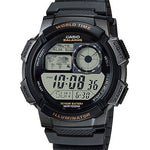 CASIO  AE-1000W-1AVDF  DIGITAL DIAL BLACK RESIN STRAP  WORLD TIME D080