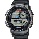 CASIO  AE-1000W-1BVDF  DIGITAL DIAL BLACK RESIN STRAP  WORLD TIME D081