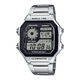 CASIO YOUTH AE-1200WHD-1AVDF BLACK DIGITAL DIAL SILVER STAINLESS STEEL  BAND D099