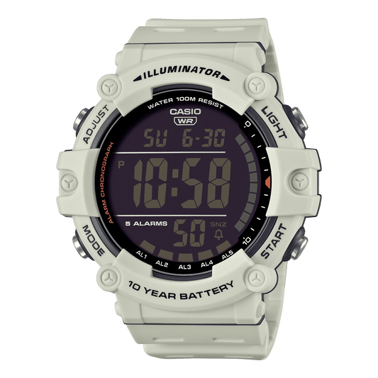 CASIO AE-1500WH-8B2VDF DIGITAL DIAL WHITE RESIN STRAP 10 YEAR BATTERY D320