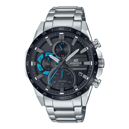 CASIO EDIFICE EQS-940DB-1BVUDF BLACK ANALOG DIAL SILVER STAINLESS STEEL BAND MEN'S WATCH ED567