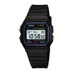 CASIO YOUTH F-91W-1Q BLACK DIGITAL DIAL BLACK  RESIN  BAND D002