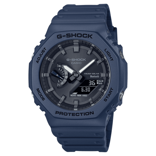 CASIO G-SHOCK GA-B2100-2ADR BLACK ANA-DIGI DIAL BLUE RESIN STRAP MEN'S WATCH G1243