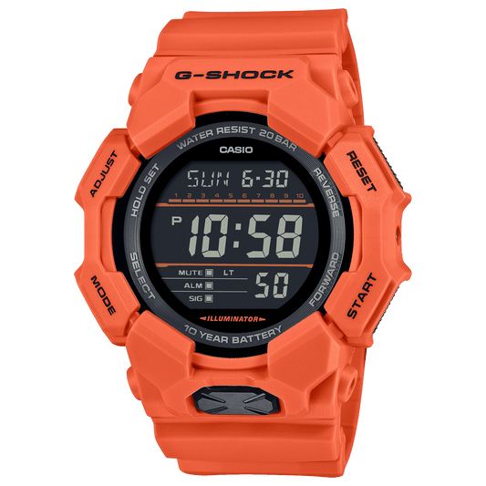 CASIO G-SHOCK GD-010-4DR BLACK DIGITAL DIAL ORANGE BIO-BASED RESIN BAND G1606