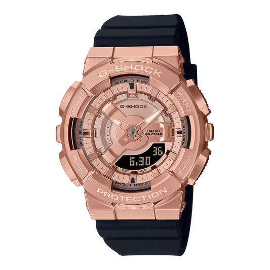 CASIO G-SHOCK G-STEEL GM-S110PG-1ADR ROSE GOLD ANA-DIGI DIAL RESIN STRAP WOMEN'S WATCH G1315