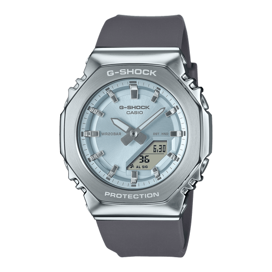 CASIO G-SHOCK WOMEN GM-S2110-2ADR BLUE ANALOG-DIGITAL DIAL GREY BIO-BASED RESIN BAND G1624