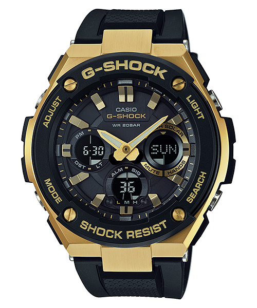 CASIO G-SHOCK GST-S100G-1ADR BLACK ANALOG-DIGITAL DIAL BLACK RESIN BAND G608