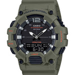 CASIO  HDC-700-3A2VDF BLACK ANALOG-DIGITAL DIAL OLIVE  RESIN STRAP  10 YEAR BATTERY D178