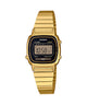 CASIO VINTAGE LA670WGA-1DF BLACK DIGITAL DIAL GOLD STAINLESS STEEL BAND D124
