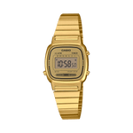 CASIO VINTAGE LA670WGA-9DF GOLD DIGITAL DIAL GOLD STAINLESS STEEL BAND D343