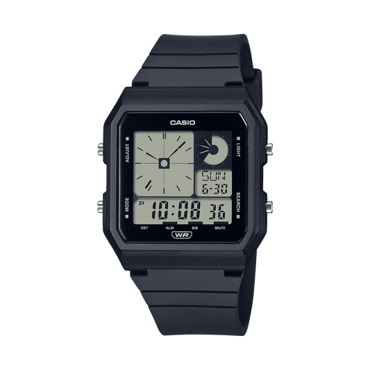 CASIO LF-20W-1ADF DIGITAL DIAL BLACK RESIN STRAP WORLD TIME D311