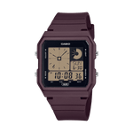CASIO  LF-20W-5ADF  DIGITAL DIAL MAROON RESIN STRAP  WORLD TIME D313