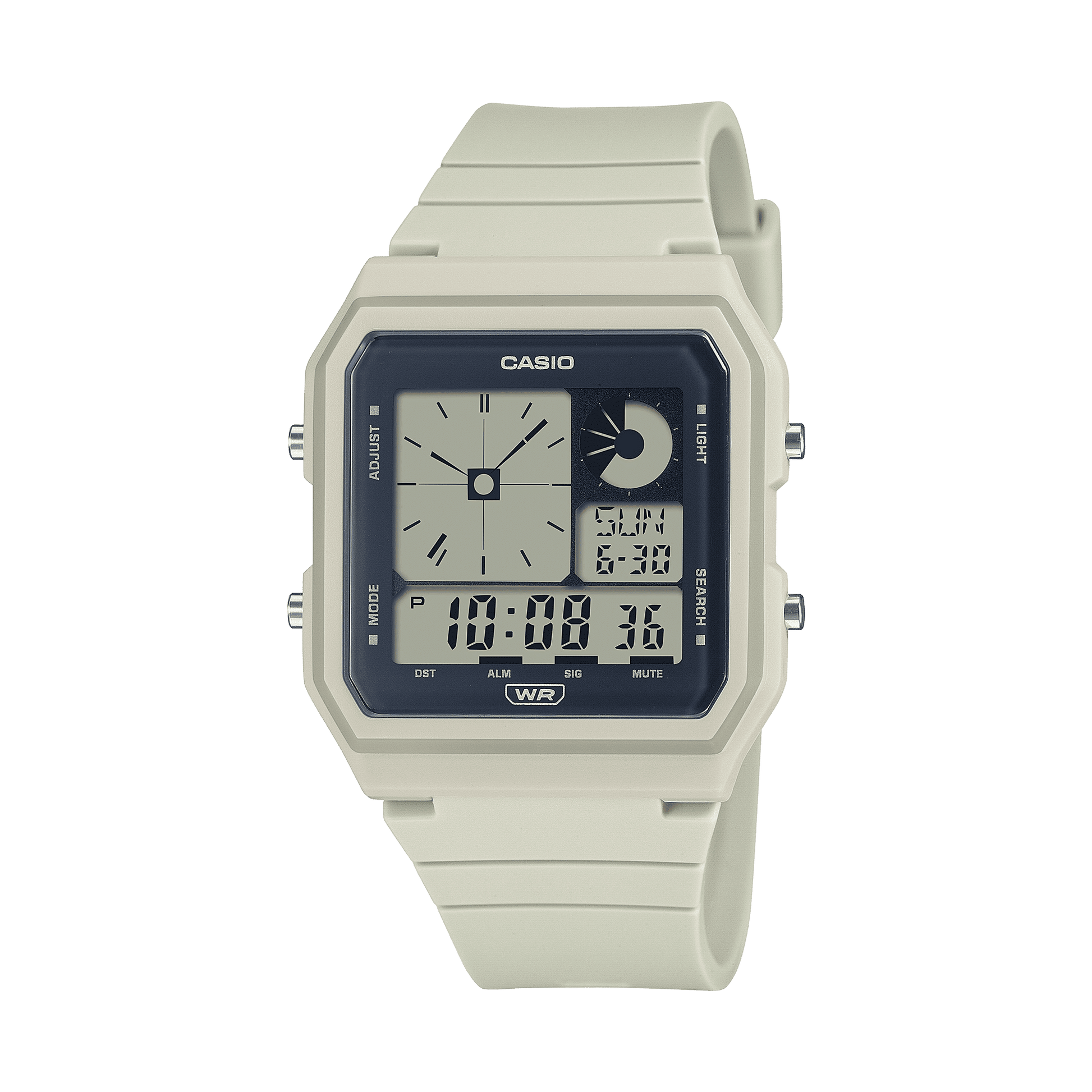 CASIO  LF-20W-8ADF  DIGITAL DIAL WHITE RESIN STRAP  WORLD TIME D315
