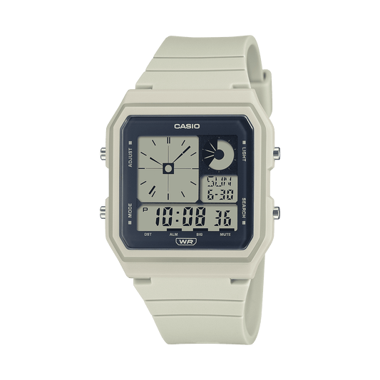 CASIO  LF-20W-8ADF  DIGITAL DIAL WHITE RESIN STRAP  WORLD TIME D315