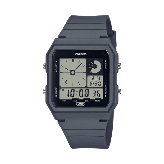 CASIO LF-20W-8A2DF DIGITAL DIAL GRAY RESIN STRAP WORLD TIME D314