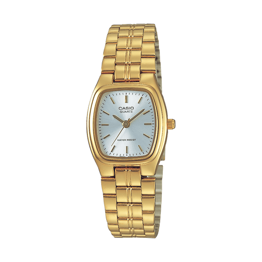CASIO LTP-1169N-7ARDF GOLD IP WHITE ANALOG DIAL GOLD STAINLESS STEEL BAND WOMEN'S WATCH A2273