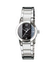 CASIO LTP-1230D-1CDF BLACK ANALOG DIAL SILVER STAINLESS STEEL BAND WOMEN'S WATCH SH33