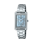 CASIO ENTICER LADIES LTP-1234DS-2ADF BLUE ANALOG DIAL SILVER STAINLESS STEEL BAND A2365