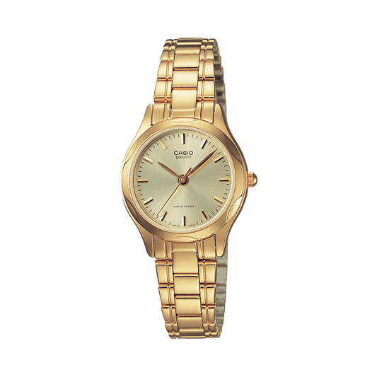 CASIO LTP-1275G-9ADF GOLD ANALOG DIAL GOLD STAINLESS STEEL BAND WOMEN'S WATCH A2276