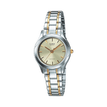 CASIO LTP-1275SG-9ADF GOLD ANALOG DIAL DUAL TONED STAINLESS STEEL BAND WOMEN'S WATCH A2277