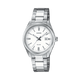 CASIO ENTICER LADIES LTP-1302D-7A1VDF WHITE ANALOG DIAL SILVER STAINLESS STEEL BAND A758