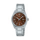 CASIO ENTICER LADIES LTP-1302DD-5AVDF BROWN ANALOG DIAL SILVER STAINLESS STEEL BAND A2362