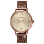 CASIO LTP-E157MR-9ADF ROSE GOLD IP ANALOG DIAL  STAINLESS STEEL MESH BAND WOMEN'S WATCH A1693