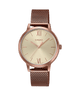 CASIO LTP-E157MR-9ADF ROSE GOLD IP ANALOG DIAL  STAINLESS STEEL MESH BAND WOMEN'S WATCH A1693