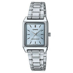 CASIO LTP-V007D-2EUDF BLUE ANALOG DIAL SILVER STAINLESS STEEL BAND WOMEN'S WATCH A2280