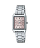 CASIO LTP-V007D-4EUDF PINK ANALOG DIAL SILVER STAINLESS STEEL BAND WOMEN'S WATCH A2281