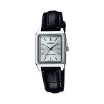 CASIO LTP-V007L-7E1UDF SILVER ANALOG DIAL BLACK LEATHER BAND WOMEN'S WATCH A2289