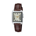 CASIO LTP-V007L-9BUDF GOLD ANALOG DIAL BROWN LEATHER BAND WOMEN'S WATCH A2291