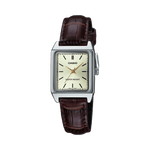 CASIO LTP-V007L-9EUDF GOLD ANALOG DIAL BROWN LEATHER BAND WOMEN'S WATCH A2292