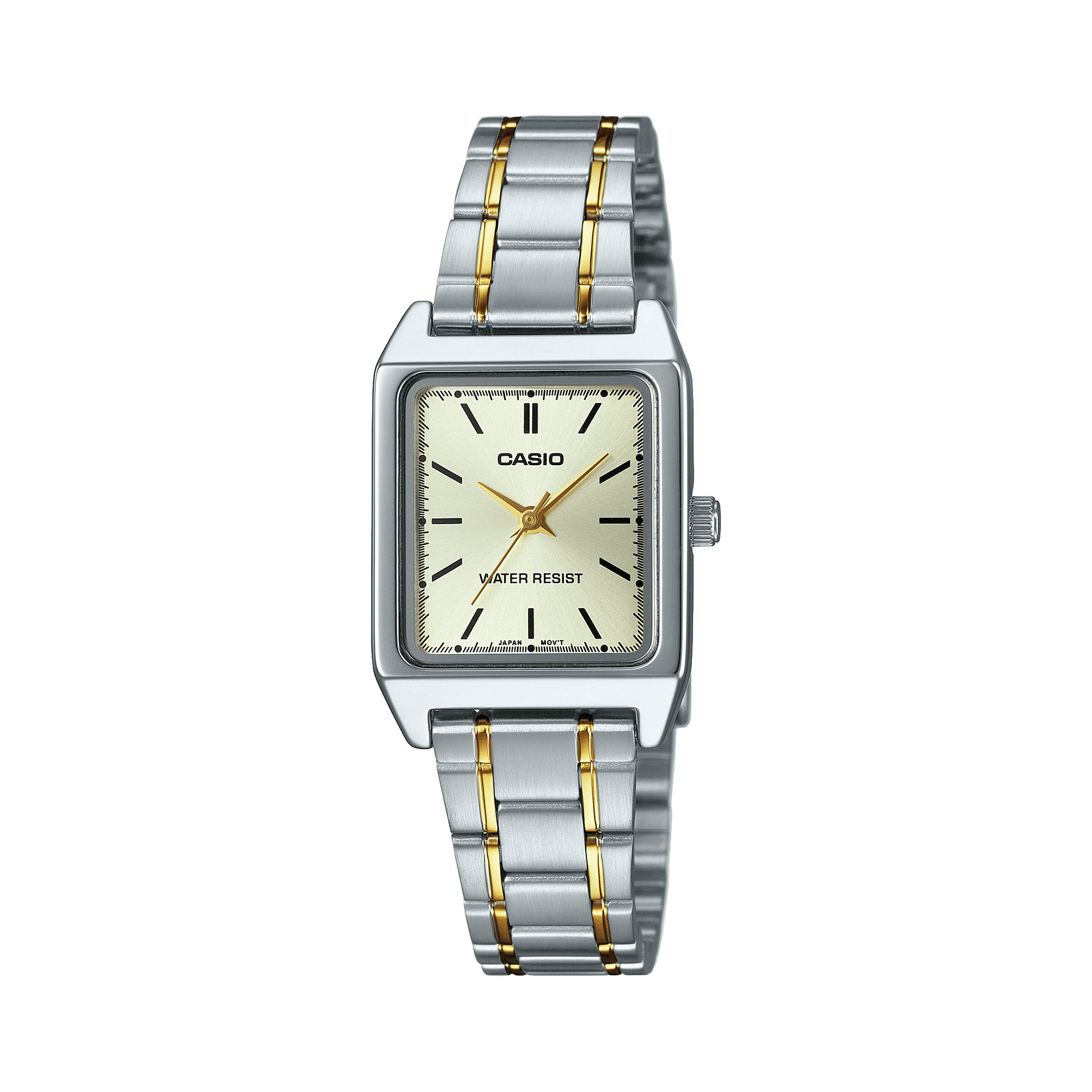 CASIO LTP-V007SG-9EUDF GOLD ANALOG DIAL DUAL TONED STAINLESS STEEL BAND WOMEN'S WATCH A2294