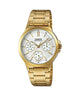 CASIO LTP-V300G-7AUDF GOLD IP WHITE ANALOG DIAL GOLD IP STAINLESS STEEL BAND WOMEN'S WATCH A1915