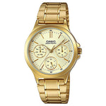 CASIO LTP-V300G-9AUDF GOLD IP ANALOG DIAL GOLD IP STAINLESS STEEL BAND WOMEN'S WATCH A1916