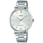 CASIO LTP-VT01D-7BUDF SILVER ANALOG DIAL SILVER STAINLESS STEEL BAND WOMEN'S WATCH A1625