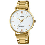 CASIO LTP-VT01G-7BUDF GOLD IP WHITE ANALOG DIAL GOLD IP STAINLESS STEEL BAND WOMEN'S WATCH A1784
