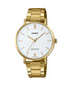 CASIO LTP-VT01G-7BUDF GOLD IP WHITE ANALOG DIAL GOLD IP STAINLESS STEEL BAND WOMEN'S WATCH A1784