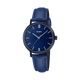CASIO LTP-VT02BL-2AUDF BLACK IP BLUE ANALOG DIAL BLUE LEATHER BAND WOMEN'S WATCH A2001
