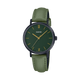 CASIO LTP-VT02BL-3AUDF BLACK IP GREEN  ANALOG DIAL GREEN LEATHER BAND WOMEN'S WATCH A2002