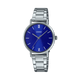 CASIO LTP-VT02D-2AUDF BLUE ANALOG DIAL SILVER STAINLESS STEEL BAND WOMEN'S WATCH A1998