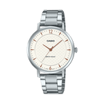 CASIO ENTICER LADIES LTP-VT04D-7ADF WHITE ANALOG DIAL SILVER STAINLESS STEEL BAND A2431