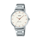 CASIO ENTICER LADIES LTP-VT04D-7ADF WHITE ANALOG DIAL SILVER STAINLESS STEEL BAND A2431
