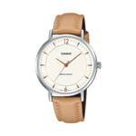 CASIO ENTICER LADIES LTP-VT04L-7A1DF GOLD ANALOG DIAL BROWN LEATHER BAND A2432