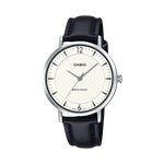 CASIO ENTICER LADIES LTP-VT04L-7A2DF WHITE ANALOG DIAL BLACK LEATHER BAND A2433