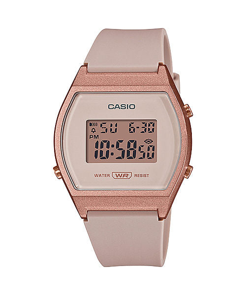 CASIO VINTAGE LW-204-4ADF ROSE GOLD DIGITAL DIAL PINK RESIN STRAP D213