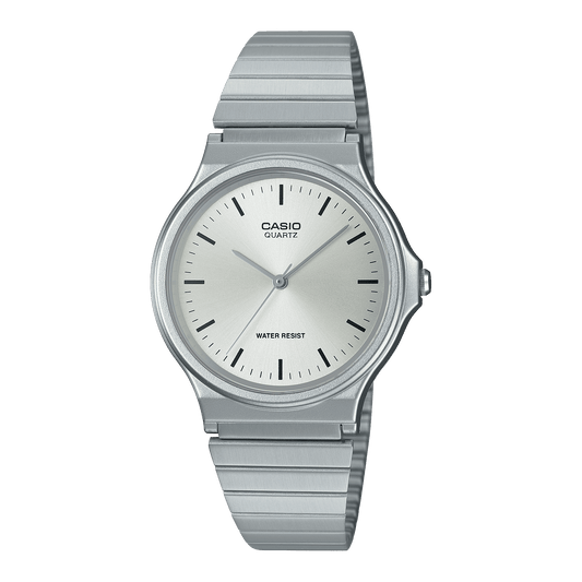 CASIO MQ-24D-7EDF SILVER ANALOG DIAL SILVER STAINLESS STEEL BAND WOMEN'S WATCH A2296