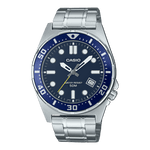 CASIO ENTICER MEN MTD-135D-2AVDF BLUE ANALOG DIAL SILVER STAINLESS STEEL BAND A2377